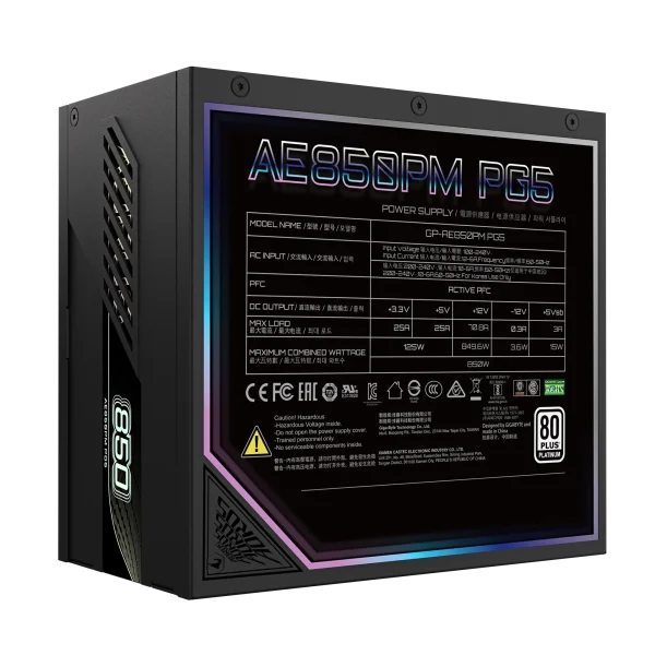AORUS ELITE P850W 80+ Platinum Modular PCIe 5.1 - Image 3