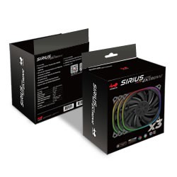 Inwin ASE120 Sirius Extreme blacK ARGB x3 kit + Controller - dual-looped rings of RGB lighting