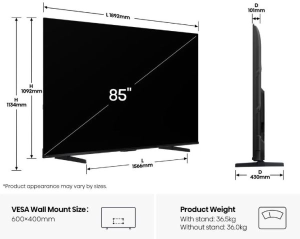 Hisense 85-inch QLED Q6Q Series VIDAA Smart LED TV - Image 2