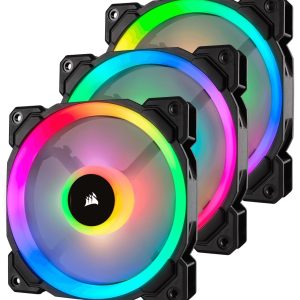 LL120 RGB 120mm Dual Light Loop RGB LED PWM Fan — 3 Fan Pack with Lighting Node PRO